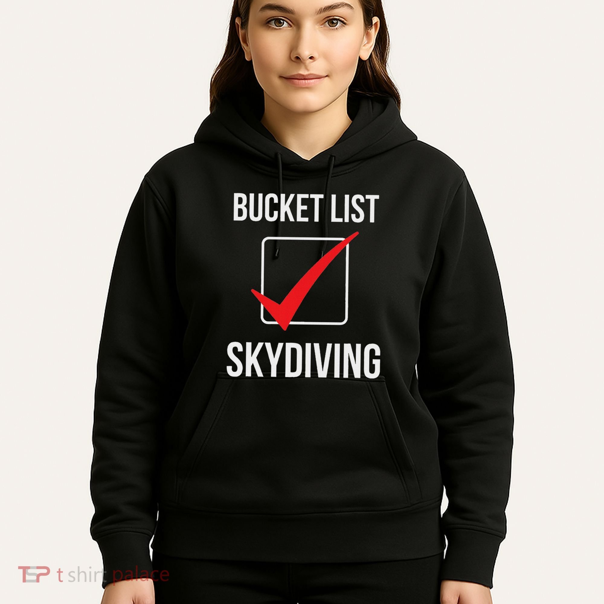 Skydiving Bucket List Check Skydiver Parachute Plane Jump Hoodie