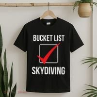 Skydiving Bucket List Check Skydiver Parachute Plane Jump T-Shirt thumb 2