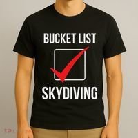 Skydiving Bucket List Check Skydiver Parachute Plane Jump T-Shirt thumb 3