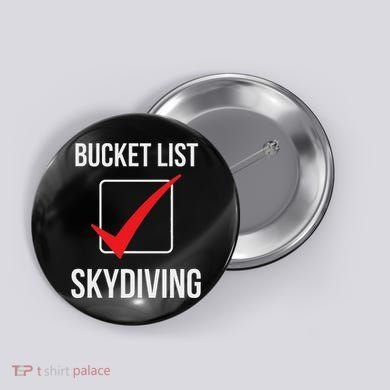 Skydiving Bucket List Check Skydiver Parachute Plane Jump Button