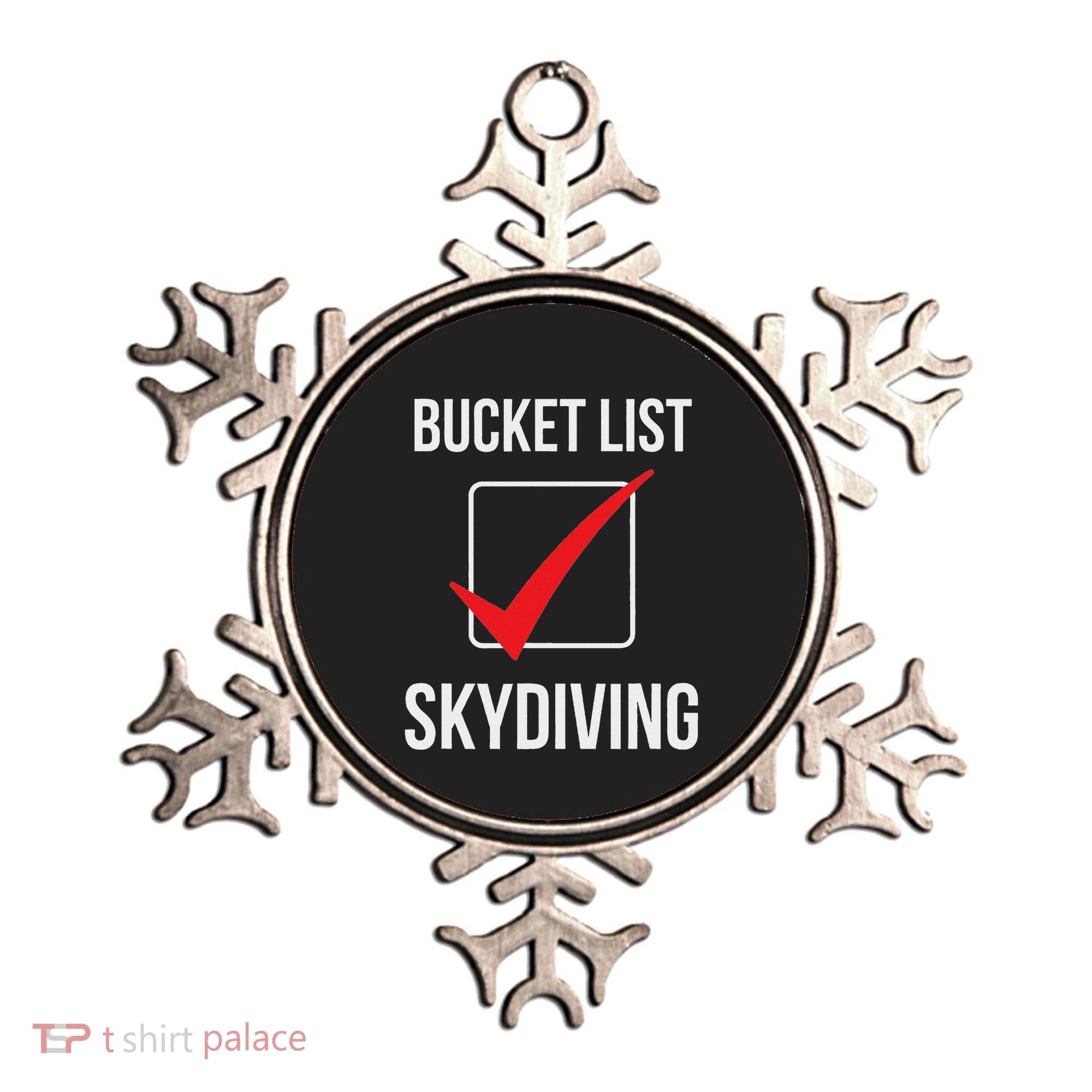 Skydiving Bucket List Check Skydiver Parachute Plane Jump Ornament