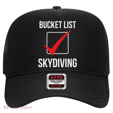 Skydiving Bucket List Check Skydiver Parachute Plane Jump Hat