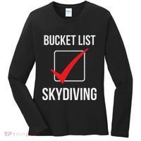 Skydiving Bucket List Check Skydiver Parachute Plane Jump Women's Long Sleeve Shirt thumb 0