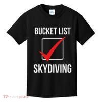 Skydiving Bucket List Check Skydiver Parachute Plane Jump Kids T-Shirt thumb 0