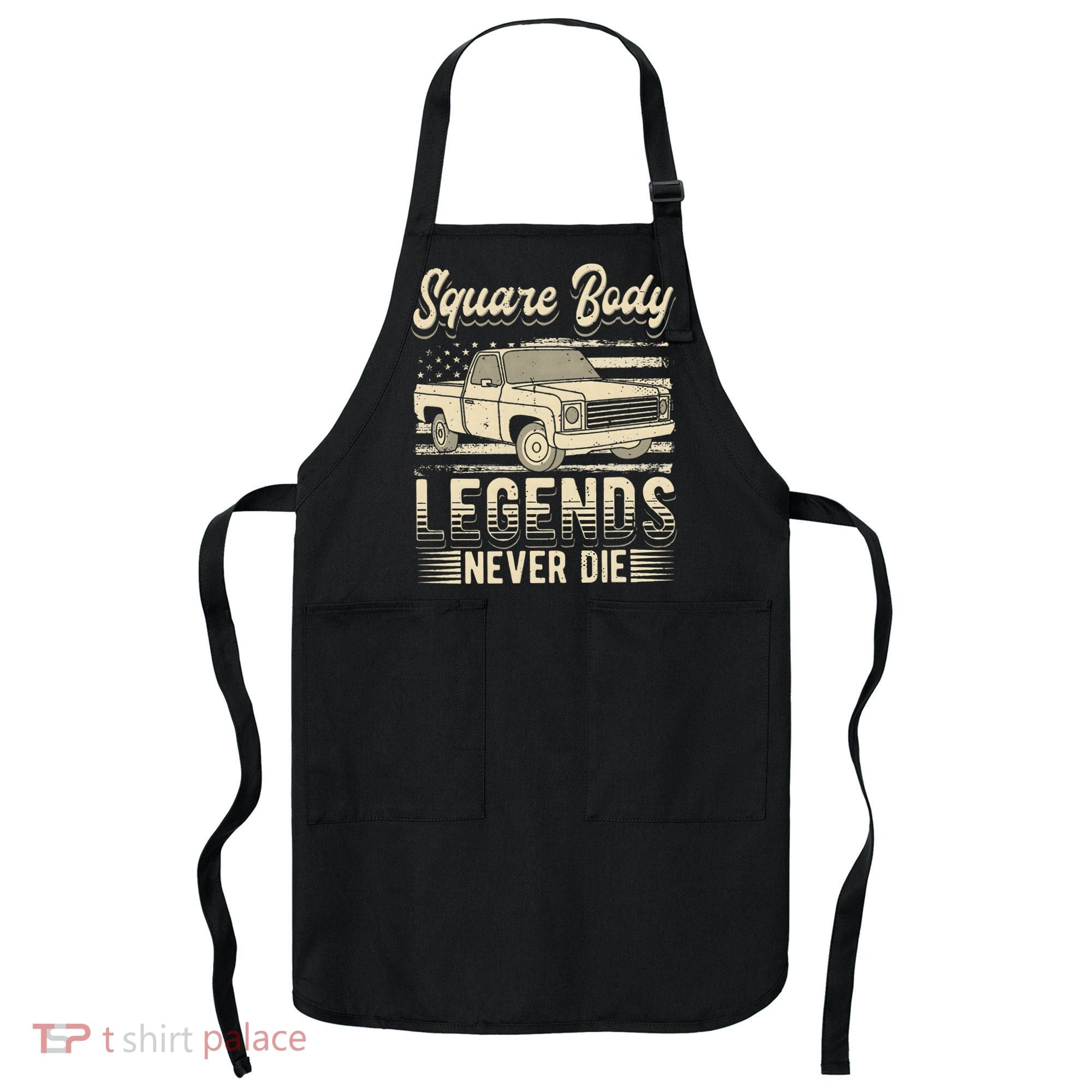 Square Body Legends Never Die Artwork For A Truck Driver Apron