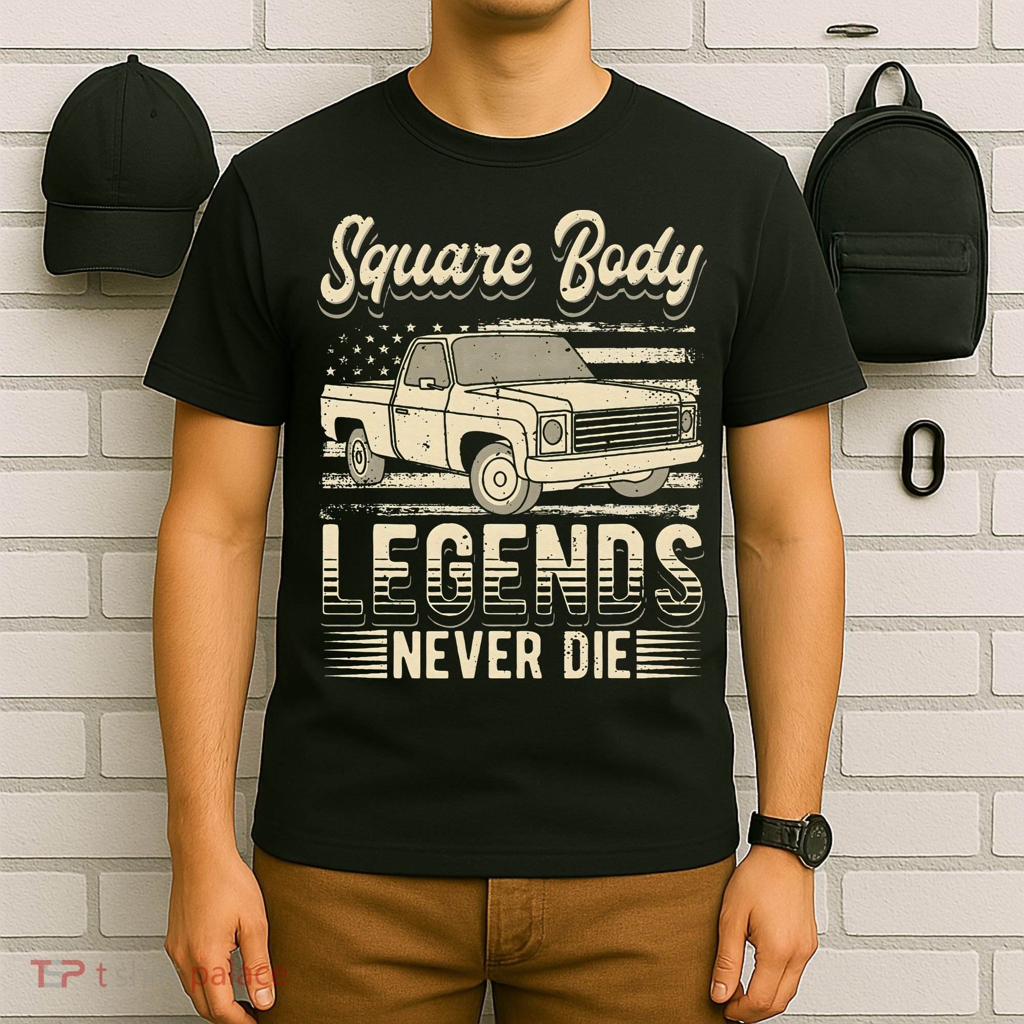 Square Body Legends Never Die Artwork For A Truck Driver T-Shirt
