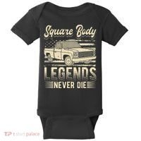 Square Body Legends Never Die Artwork For A Truck Driver Baby Bodysuit thumb 0