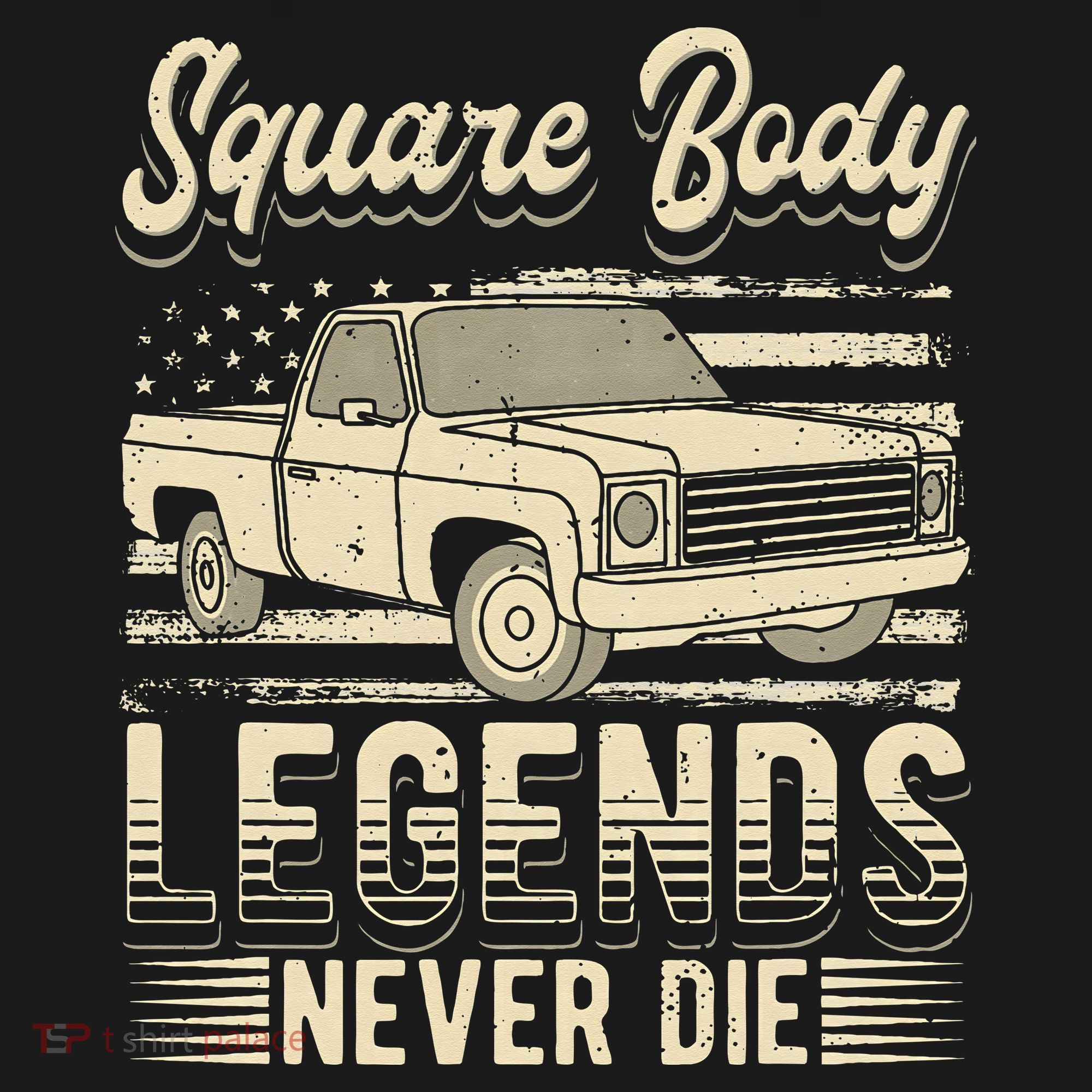 Square Body Legends Never Die Artwork For A Truck Driver Baby Bodysuit