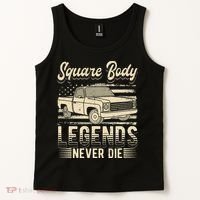 Square Body Legends Never Die Artwork For A Truck Driver Tank Top thumb 2