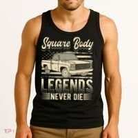 Square Body Legends Never Die Artwork For A Truck Driver Tank Top thumb 3