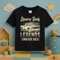 Square Body Legends Never Die Artwork For A Truck Driver Toddler T-Shirt thumb 3