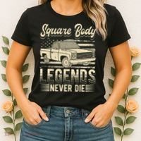 Square Body Legends Never Die Artwork For A Truck Driver Women's T-Shirt thumb 2