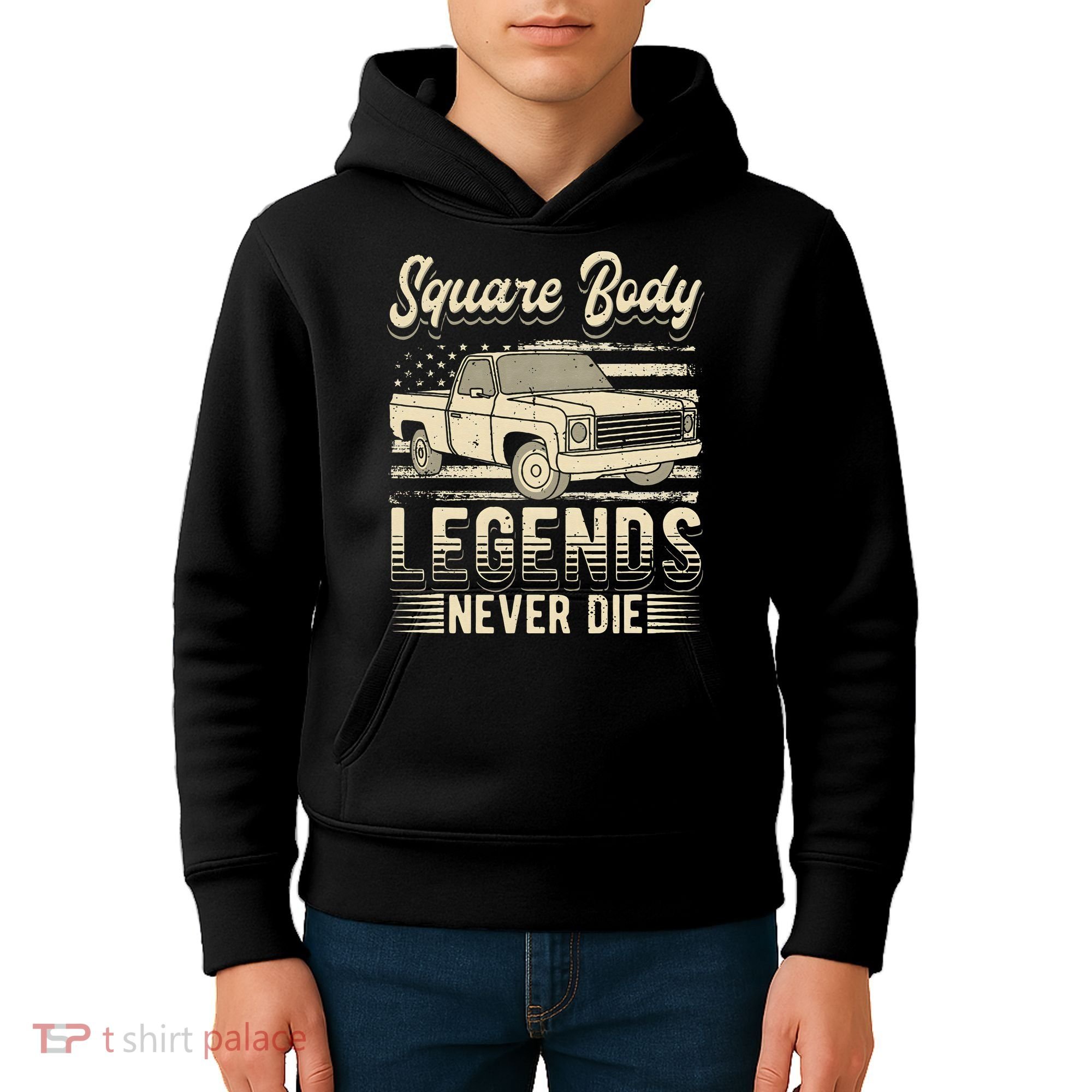 Square Body Legends Never Die Artwork For A Truck Driver Kids Hoodie