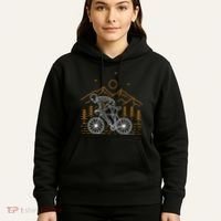 Skeleton Biking Lazy Halloween Costume Cool Line Art Bicycle Hoodie thumb 5