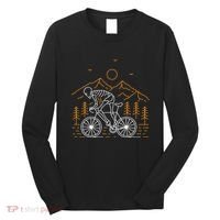 Skeleton Biking Lazy Halloween Costume Cool Line Art Bicycle Long Sleeve Shirt thumb 0