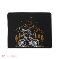 Skeleton Biking Lazy Halloween Costume Cool Line Art Bicycle Mousepad thumb 0