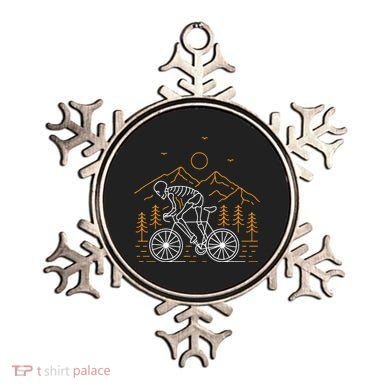 Skeleton Biking Lazy Halloween Costume Cool Line Art Bicycle Ornament
