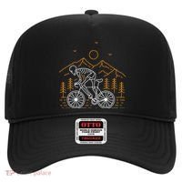 Skeleton Biking Lazy Halloween Costume Cool Line Art Bicycle Hat thumb 0