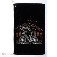 Skeleton Biking Lazy Halloween Costume Cool Line Art Bicycle Golf Towel thumb 0
