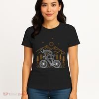 Skeleton Biking Lazy Halloween Costume Cool Line Art Bicycle Women's T-Shirt thumb 4
