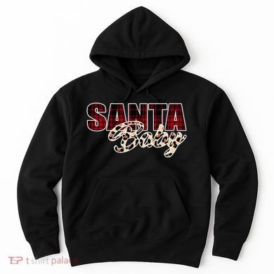 Santa Baby Leopard Christmas Pattern Logo Hoodie