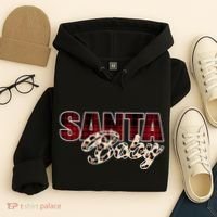 Santa Baby Leopard Christmas Pattern Logo Hoodie thumb 4