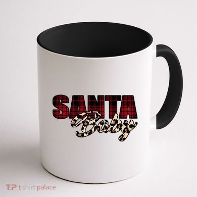 Santa Baby Leopard Christmas Pattern Logo Coffee Mug back
