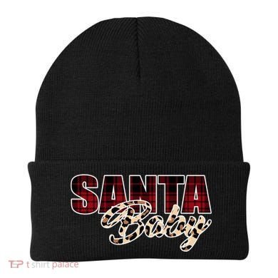 Santa Baby Leopard Christmas Pattern Logo Beanie