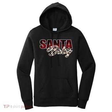 Santa Baby Leopard Christmas Pattern Logo Women's Hoodie