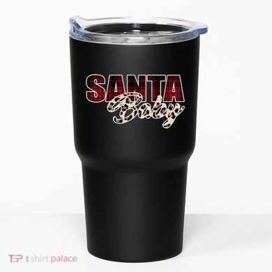 Santa Baby Leopard Christmas Pattern Logo Tumbler