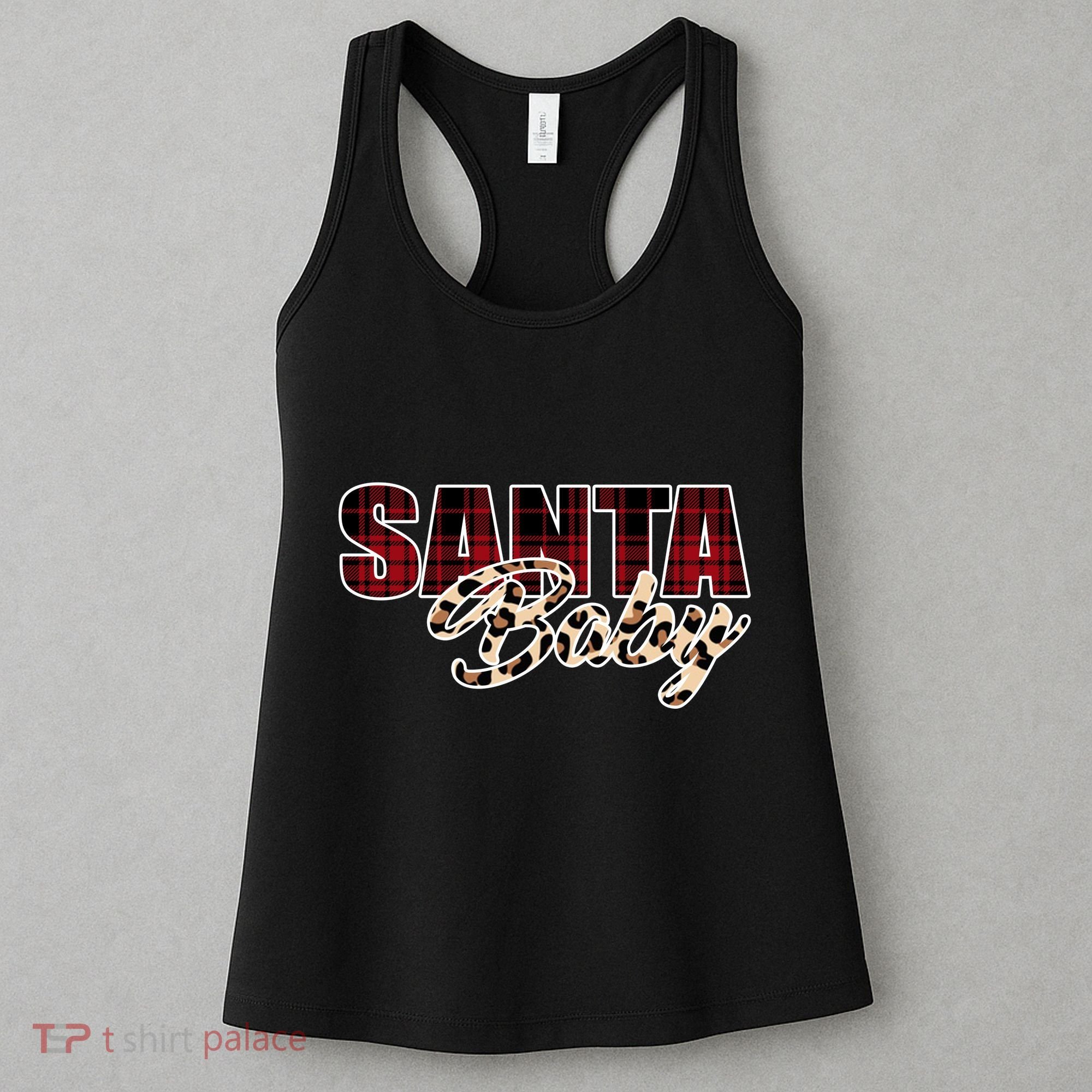 Santa Baby Leopard Christmas Pattern Logo Women's Tank Top
