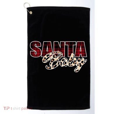Santa Baby Leopard Christmas Pattern Logo Golf Towel