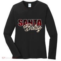 Santa Baby Leopard Christmas Pattern Logo Women's Long Sleeve Shirt thumb 0