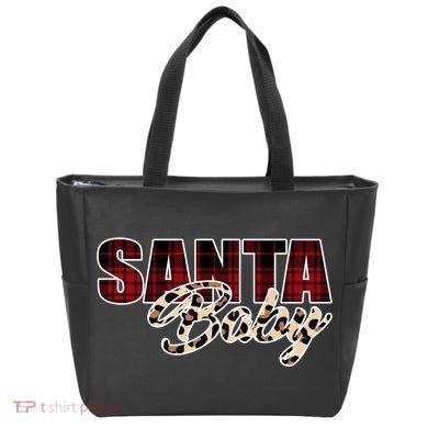 Santa Baby Leopard Christmas Pattern Logo Tote Bag