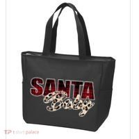Santa Baby Leopard Christmas Pattern Logo Tote Bag thumb 3