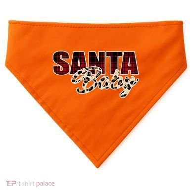 Santa Baby Leopard Christmas Pattern Logo USA-Made Doggie Bandana