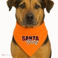 Santa Baby Leopard Christmas Pattern Logo USA-Made Doggie Bandana thumb 1