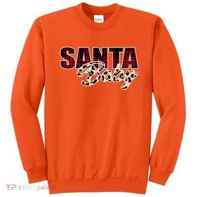 Santa Baby Leopard Christmas Pattern Logo Sweatshirt