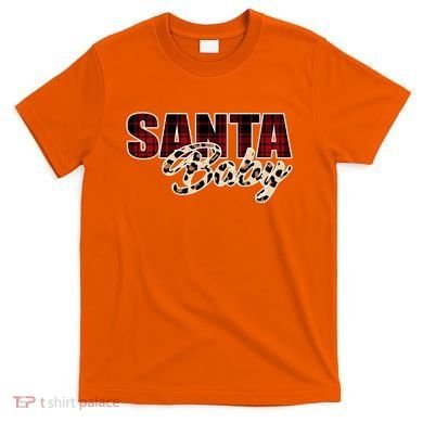 Santa Baby Leopard Christmas Pattern Logo T-Shirt