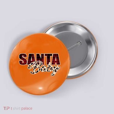 Santa Baby Leopard Christmas Pattern Logo Button