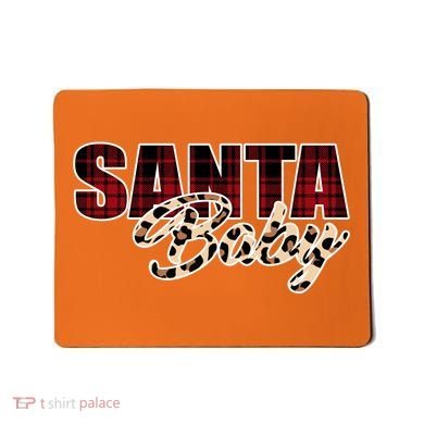 Santa Baby Leopard Christmas Pattern Logo Mousepad