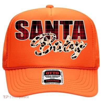 Santa Baby Leopard Christmas Pattern Logo Hat