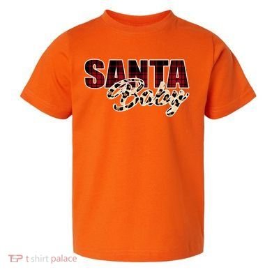 Santa Baby Leopard Christmas Pattern Logo Toddler T-Shirt