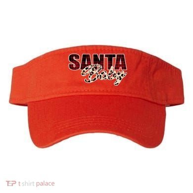 Santa Baby Leopard Christmas Pattern Logo Visor