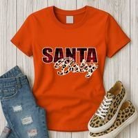 Santa Baby Leopard Christmas Pattern Logo Women's T-Shirt thumb 3