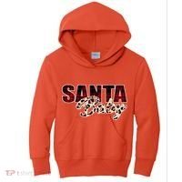 Santa Baby Leopard Christmas Pattern Logo Kids Hoodie thumb 0