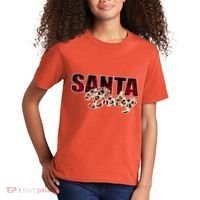 Santa Baby Leopard Christmas Pattern Logo Kids T-Shirt thumb 2