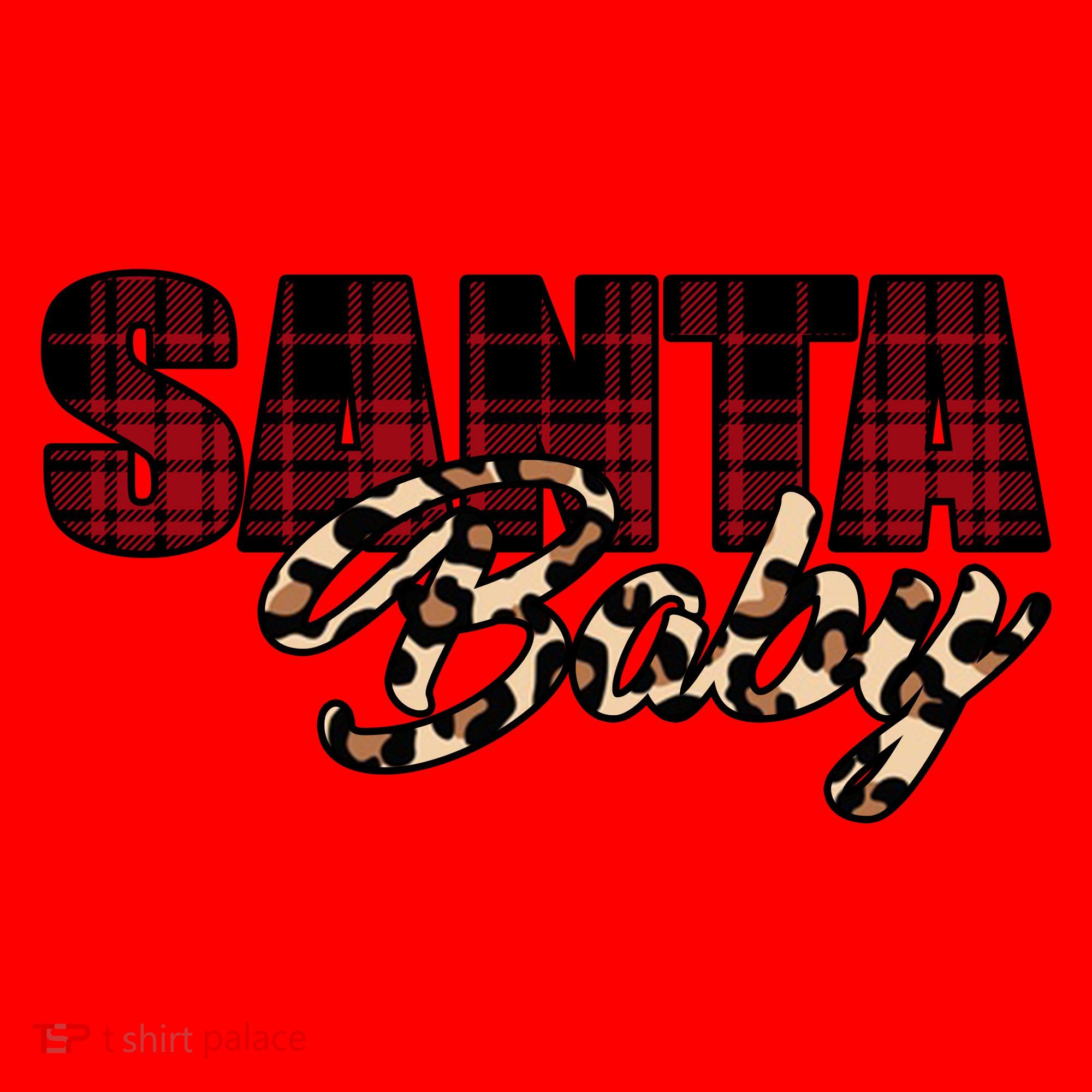 Santa Baby Leopard Christmas Pattern Logo Santa Hat