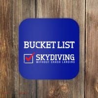Skydiving Bucket List Funny Skydiver Parachuter Quote Gift Coaster thumb 0