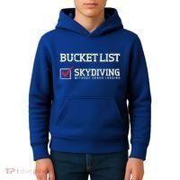 Skydiving Bucket List Funny Skydiver Parachuter Quote Gift Kids Hoodie thumb 4